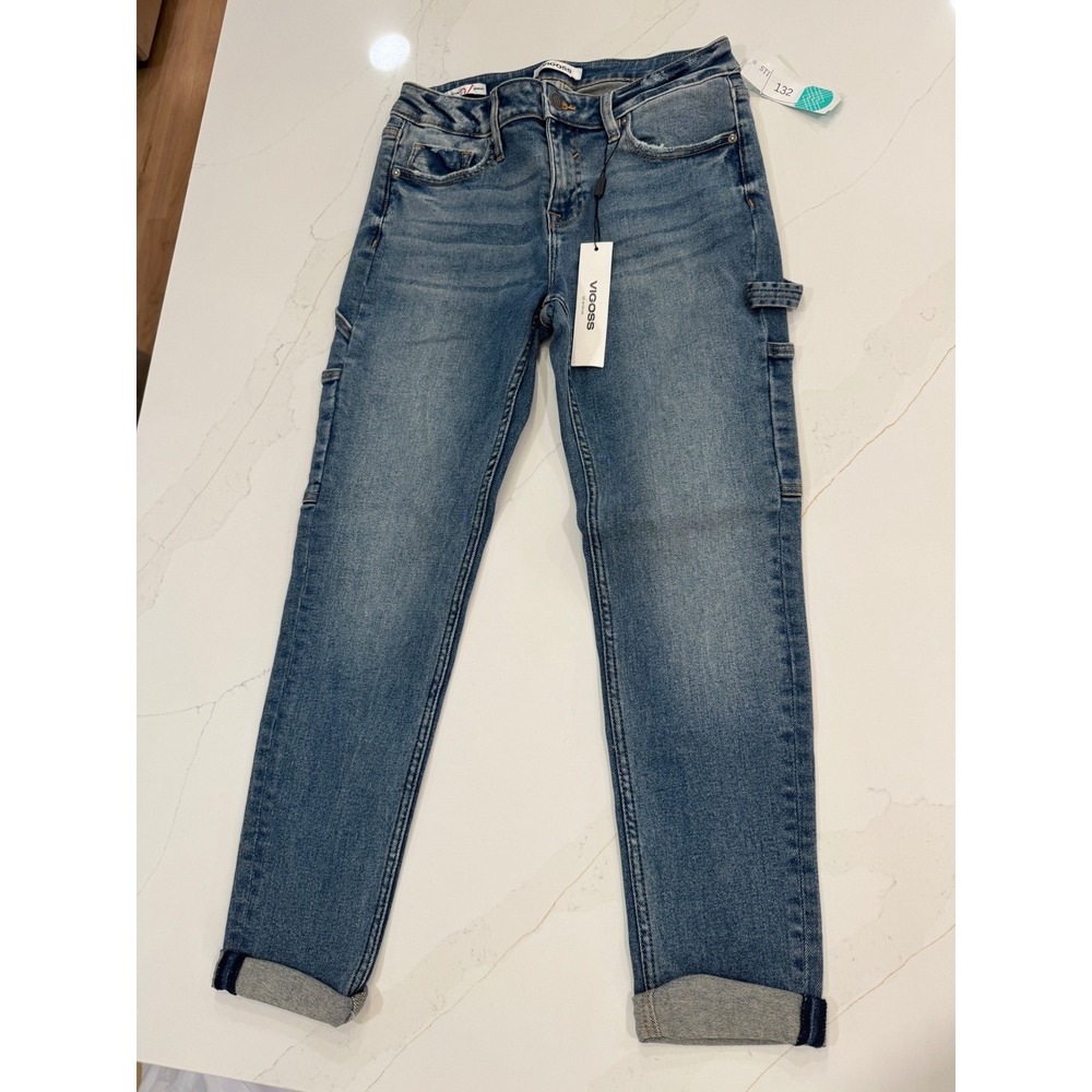 Vigoss Thompson Mid Rise Tomboy Carpenter Jeans Blue VC-P01827A Size 27/4